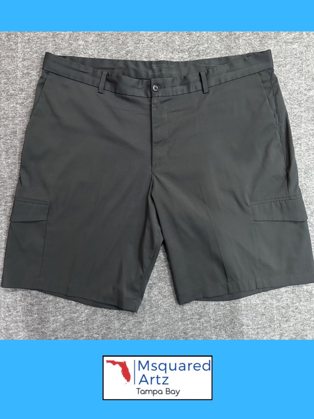 Nike Golf Dri Fit Cargo Golf Shorts Black Performance Stretch Size 40
